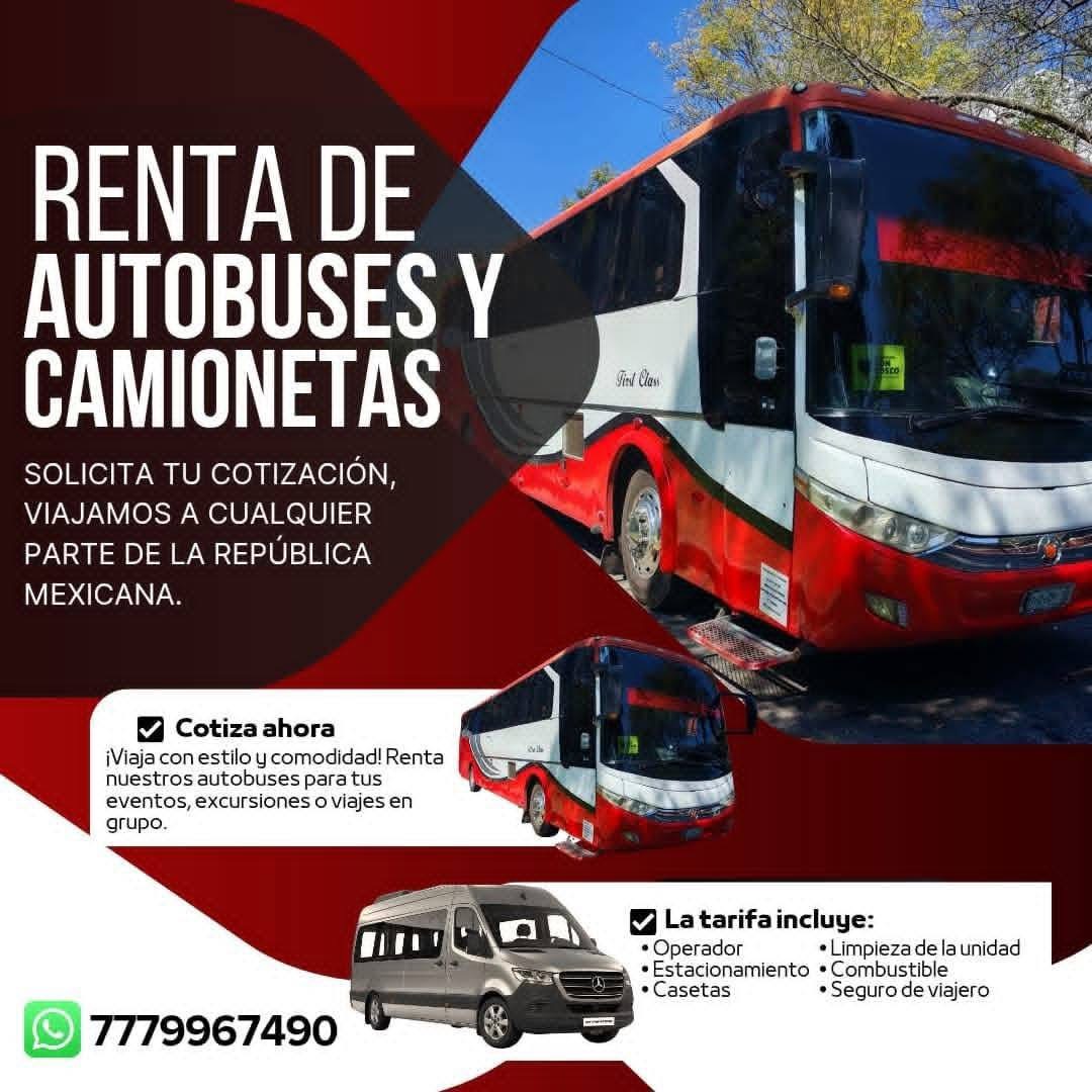 Promoción renta de autobuses y camionetas Aventour